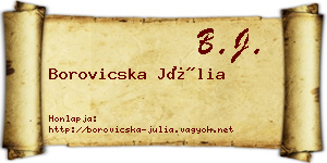 Borovicska Júlia névjegykártya